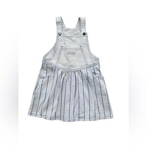 Fin & Vince Size 4/5 Denim Jumper Dress in Blue Stripe